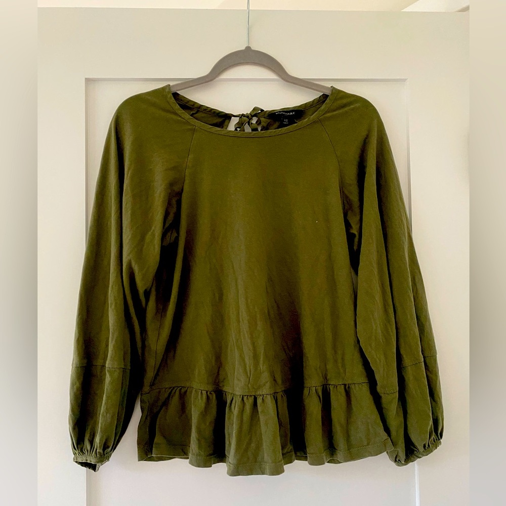 Banana Republic Puff sleeve knit Top- Size XS color green